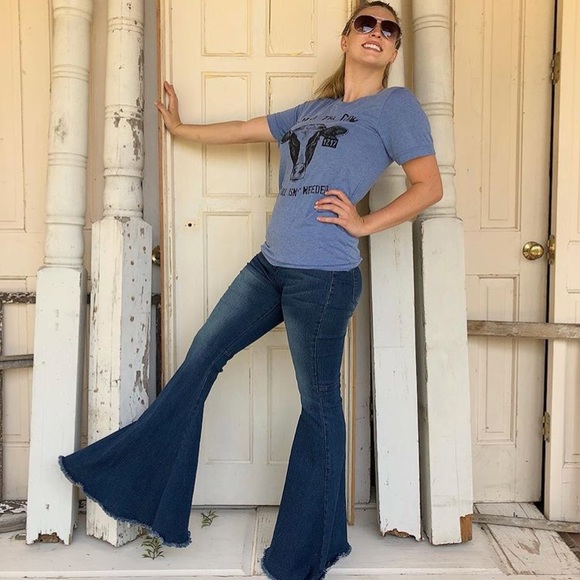 super wide bell bottom jeans